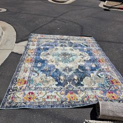 Monaco 8 ft. x 10 ft. Navy/Light Blue Border Area Rug