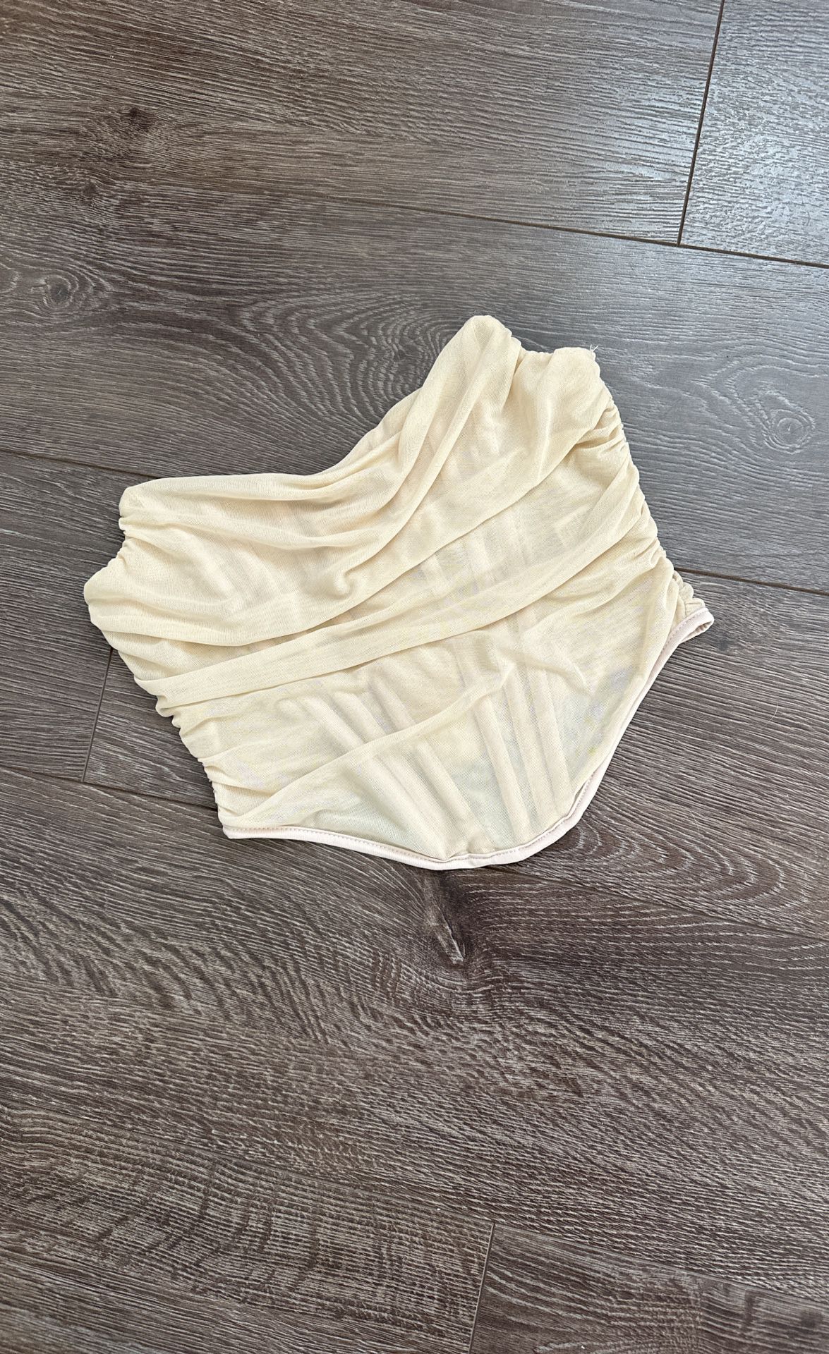 Beige Mesh Corset Top