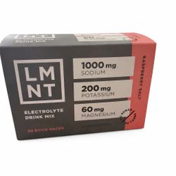 LMNT Zero Sugar Electrolytes RASPBERRY Salt Drink Mix 30 Sticks NEW