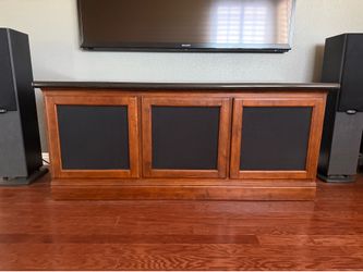 Custom entertainment tv cabinet with granite top console sideboard