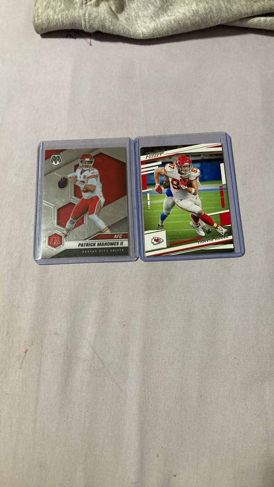 Patrick Mahomes and Travis Kelce football card