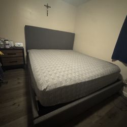 Vera Dream Grey California King Upholstered Platform Bed With Storage  