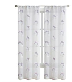 Your Zone Sheer Ombre Rainbow Curtains