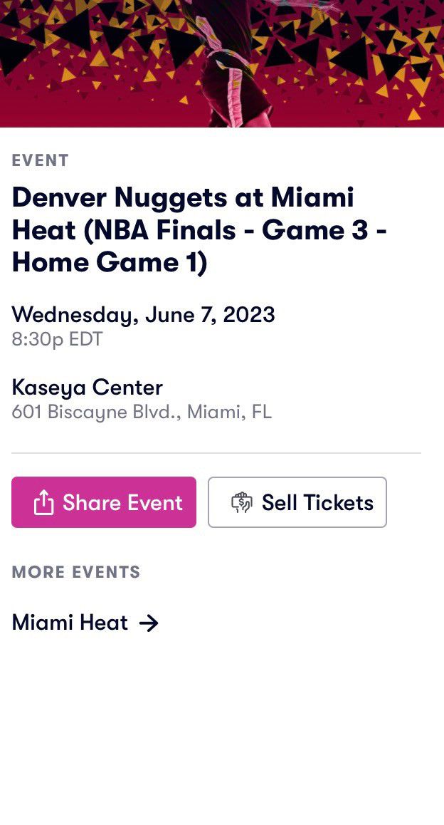 Denver Nuggets @ Miami Heat 06/07