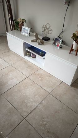 Modern LED White TV Stand