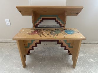 Southwestern Bench And Wall Shelf