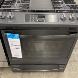 GE 30" slide in front control gas range