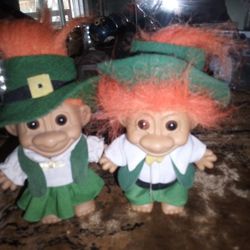 vintage russ troll dolls set of two 
