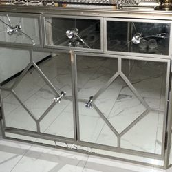2 Mirrored Glass Cabinets