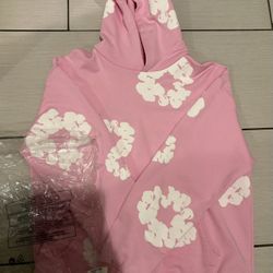 Pink Denim Tear Hoodie