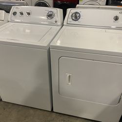 WASHER AND DRYER ELECTRIC SET TOP LOAD FREE WARRANTY ATTACHMENTS DELIVERY ETC.