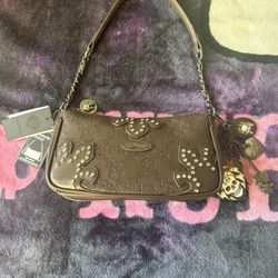 Ed Hardy Brown Leather Crossbody
