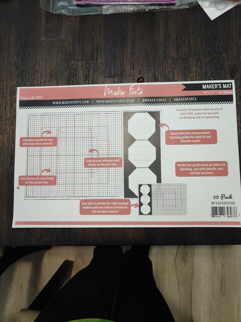 Brand New Maker Forte 11" By 17" Makers Mat  (50 Pages) 