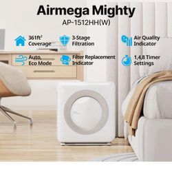 Coway Airmega AP-1512HH(W) True HEPA Purifier with Air Quality Monitoring, Auto, Timer, Filter Indicator 