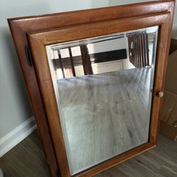 All wood mirrored medicine cabinet