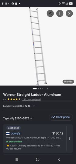 Werner 12 ft Aluminum Straight Ladder