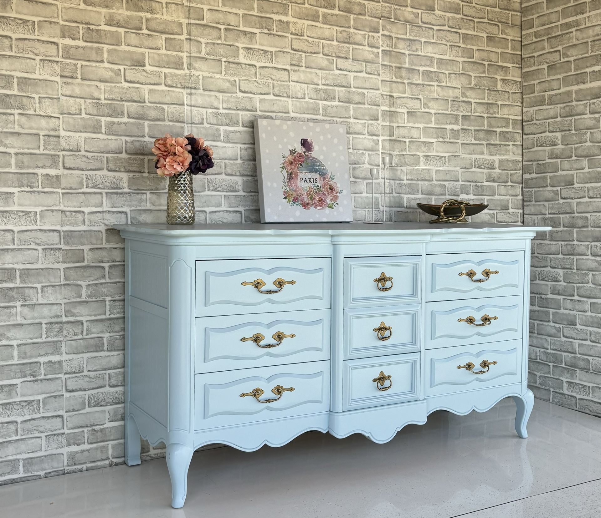 Pastel Blue Dresser - Sideboard - Buffet - Entertainment Center - Credenza - TV Console