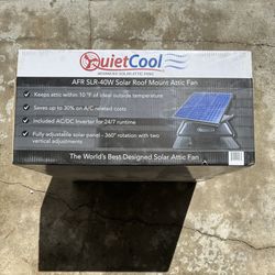 QuietCool 40-Watt Hybrid Solar/Electric Powered Roof Mount Attic Fan with Included Inverter for Nighttime Cooling