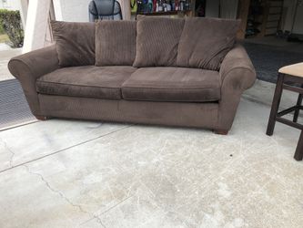Macy’s comfy couch dark brown