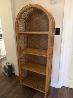 Rattan Vintage Boho Bookshelf