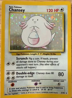 Chansey Pokemon Card Base Set Holo
