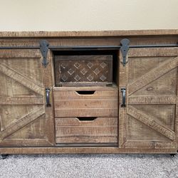 Used Farmhouse Rolling Cabinet/table