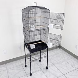 (NEW) $60 Bird Cage 60” Tall Standing Parrot Parakeet with Rolling Stand 18x14x60 Inches