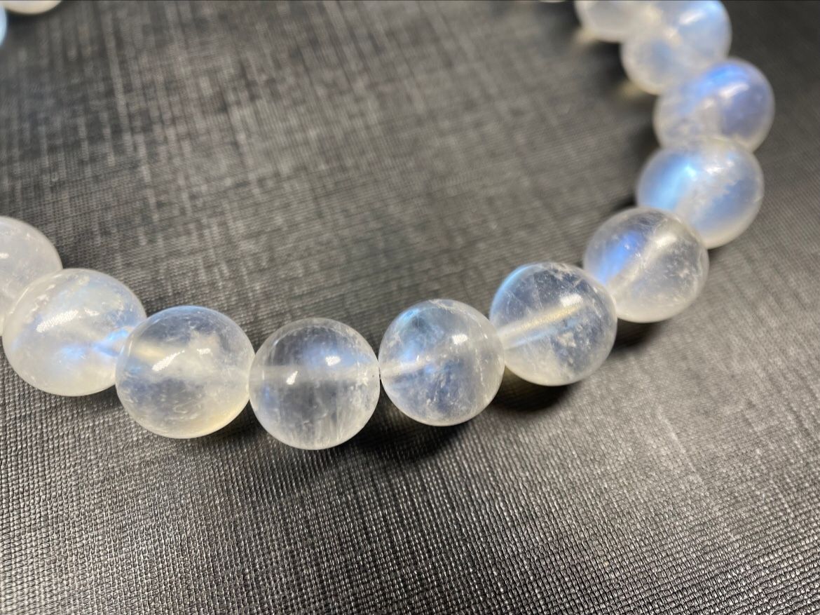 0.7cm-0.9cm Natural Blue Moonstone Bracelet. Beads Bracelet Blue Flash Gemstone