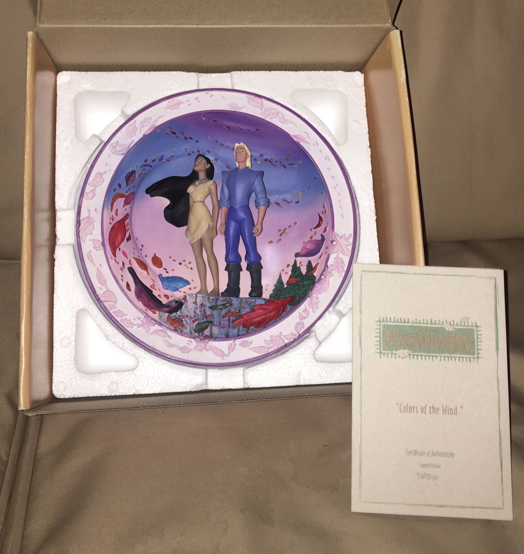 Pocahontas limited edition ‘Colors of the Wind’ collectible plate