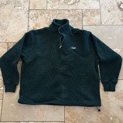 KITH Cable Fleece Quarter Zip - STADIUM GREEN - Size : Men Medium 