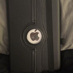 iPad mini with case and protector screen on