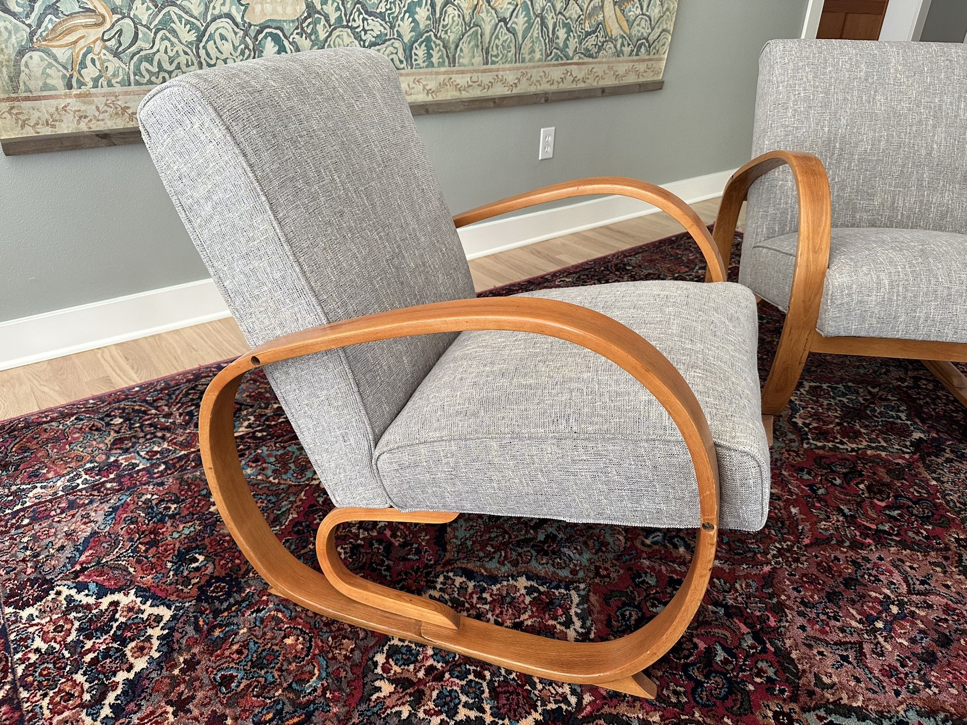 Vintage Gilbert Rohde Art Deco Bent Arm Chairs