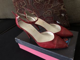 Red strappy high heels