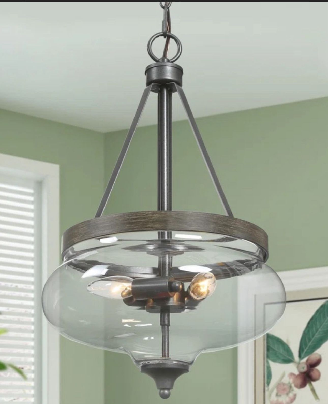 NEW! Kewaunee 3 - Light Drum Urn Kitchen Island Pendant Light with Glass Shade