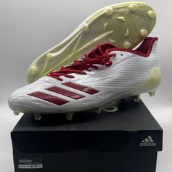 Adidas Men's Football Adizero 5-Star 6.0 Cleats B39409 Shoes White Red Sz 14