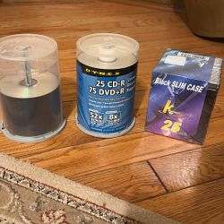 Blank CD-Rs , Blank DVD+R, and Black and Colored Slim Cases a