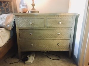 Cost Plus World Market Kiran Embossed Metal Dresser For Sale In