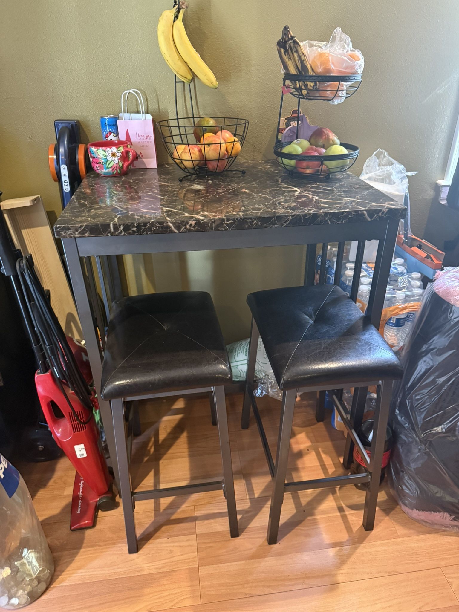 Bar Table With Two Stools 