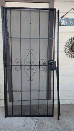 Black security screen door