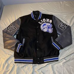 Brand new Detroit Lions leatherman jacket dark blue