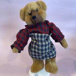 HEARTFELT COLLECTIBLE 1997 10&quot; JOINTED TEDDY BEAR by SHELLY BEARS &amp; CO. In Plaid 