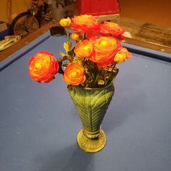Vase Flowers Included 14" H X 5.5" W 