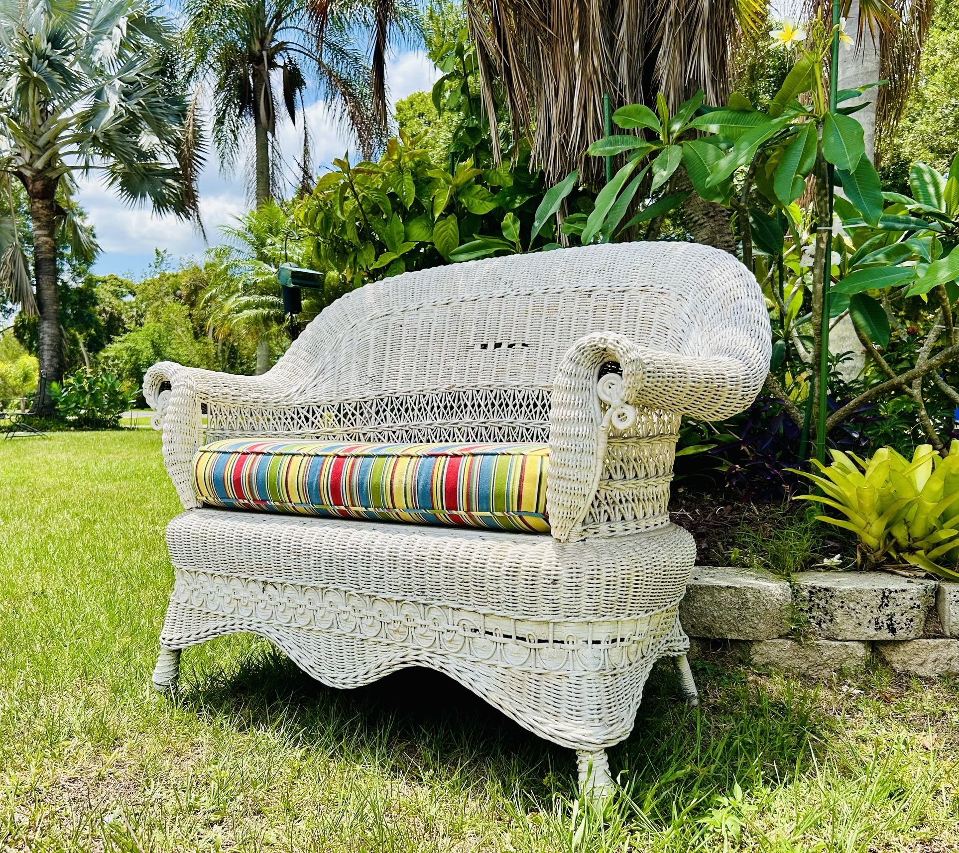 Antique Wicker Loveseat