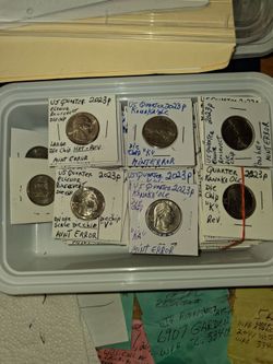 100 US QUARTERS MINT ERRORS IN COIN HOLDERS $5.00 EA. OR $300.00 FOR ALL, DIE CHIP ERRORS