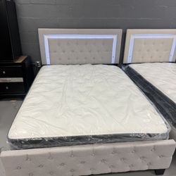 Queen Bed Frame With Mattress 