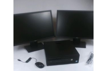 Dual 24" Screen Hp business Class Desktop i5 16GB Wifi