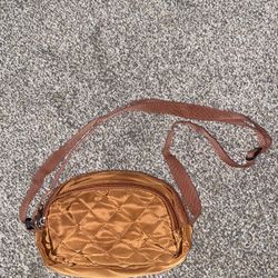 Icon, New York Brown And Copper Nylon Crossbody Bag