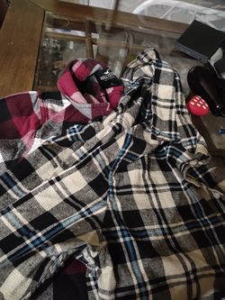 2 Long Sleeve XL Flannel Button Up Shirts