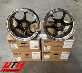 ADVAN RGD2 RG-D2 15x8 4x100 28 WHEELS RIM CIVIC CRX INTEGRA FIT MIATA M BLACK GM