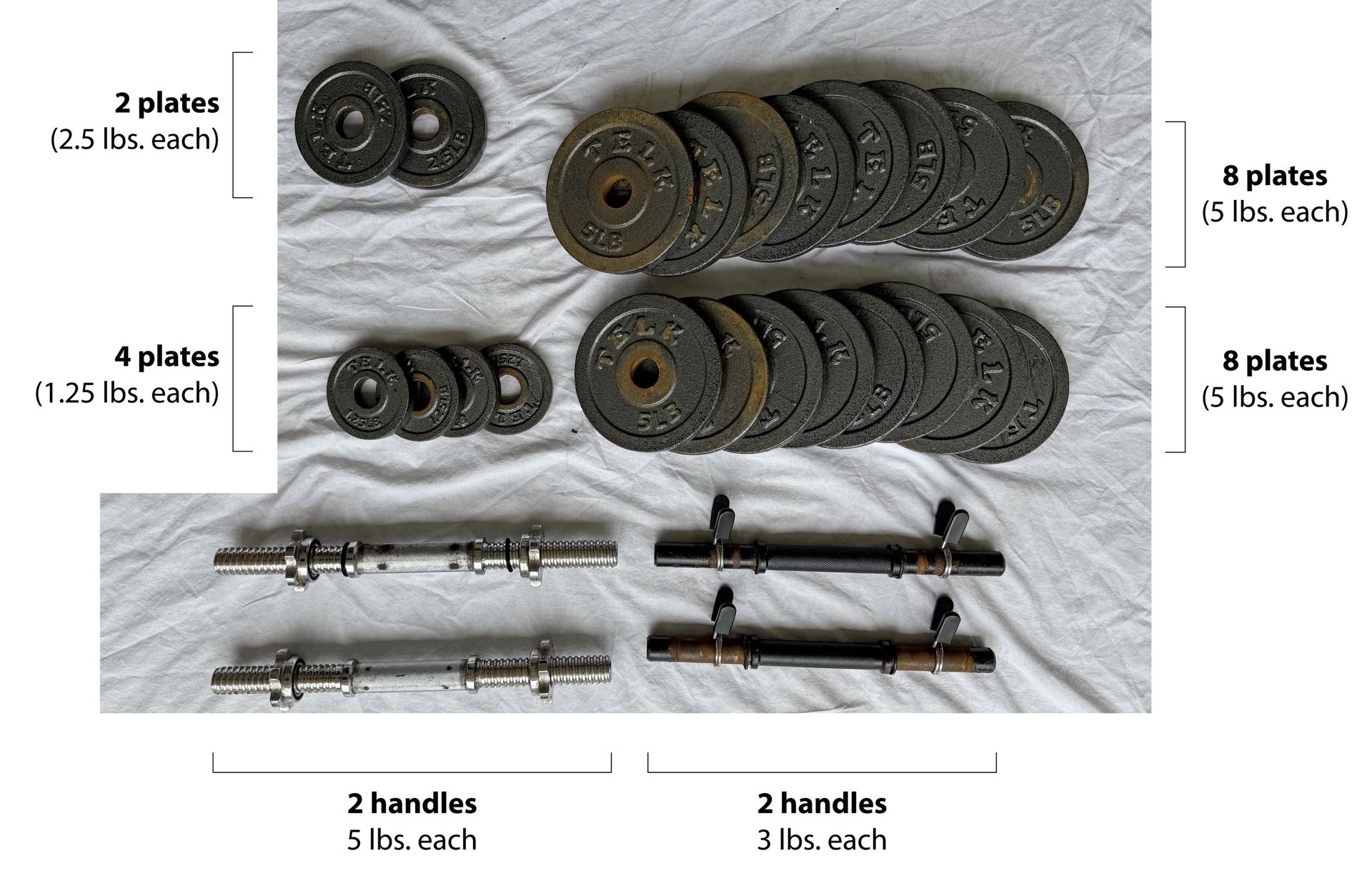 Adjustable Weight Set + Dumbbells – Excellent Condition